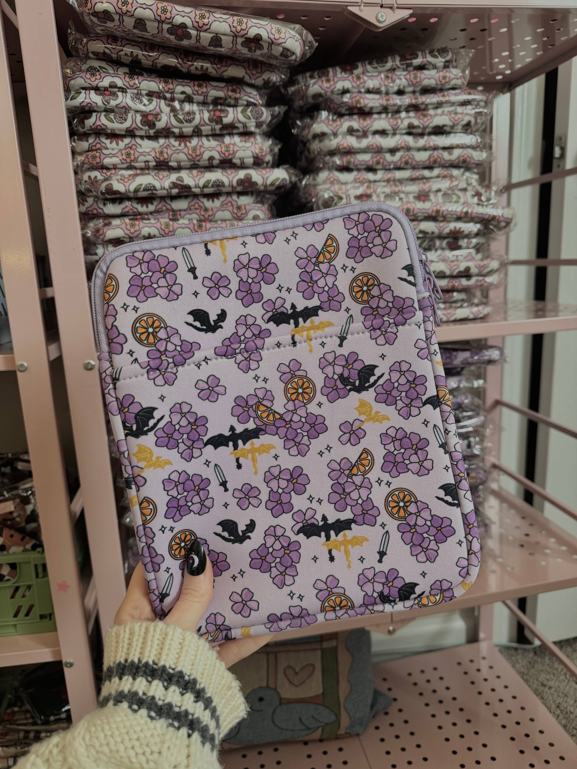 Violet Dragon Rider Book & Kindle Sleeve Pouch