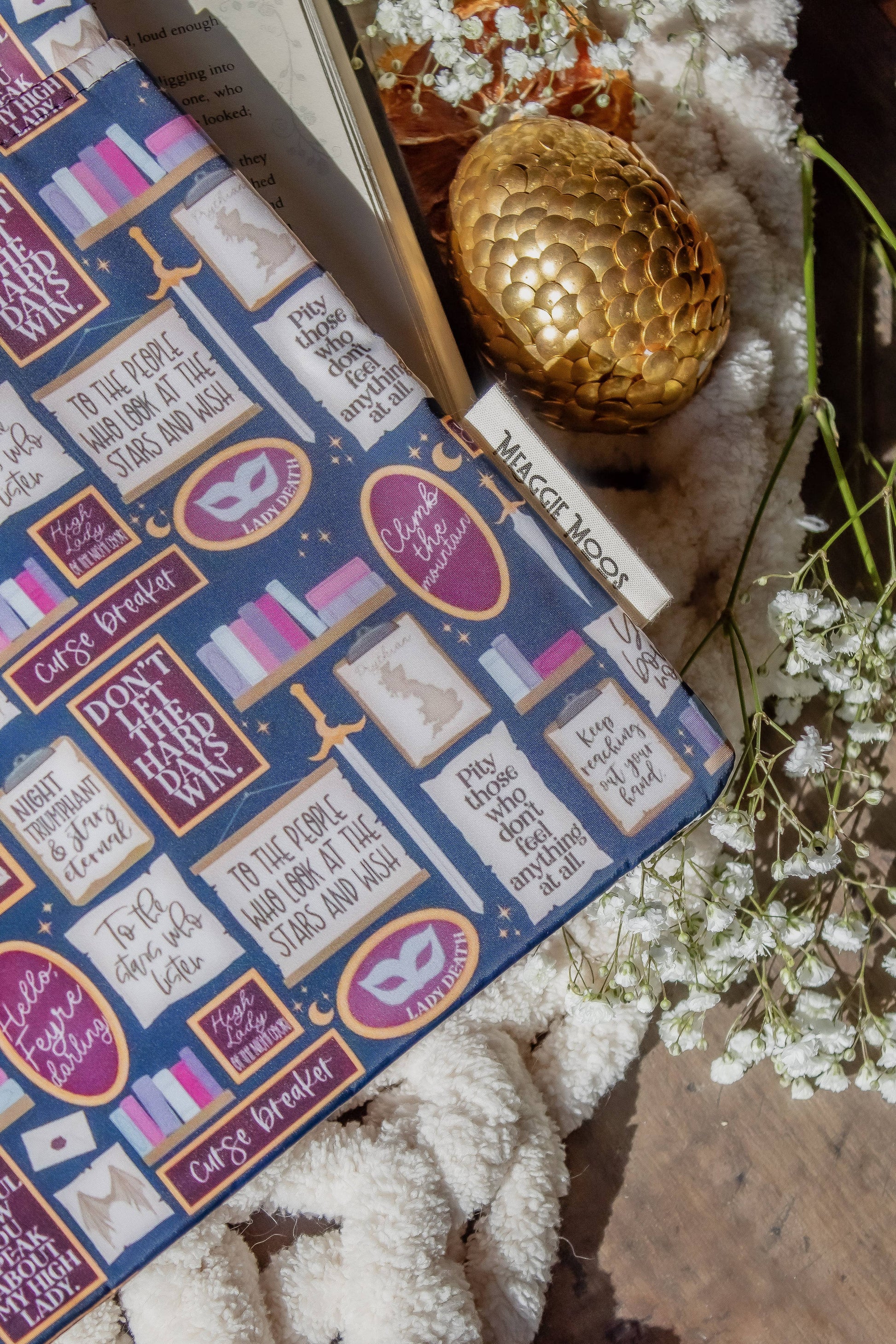 Water-Resistant Book / Tablet Sleeve | ACOTAR Quote Wall