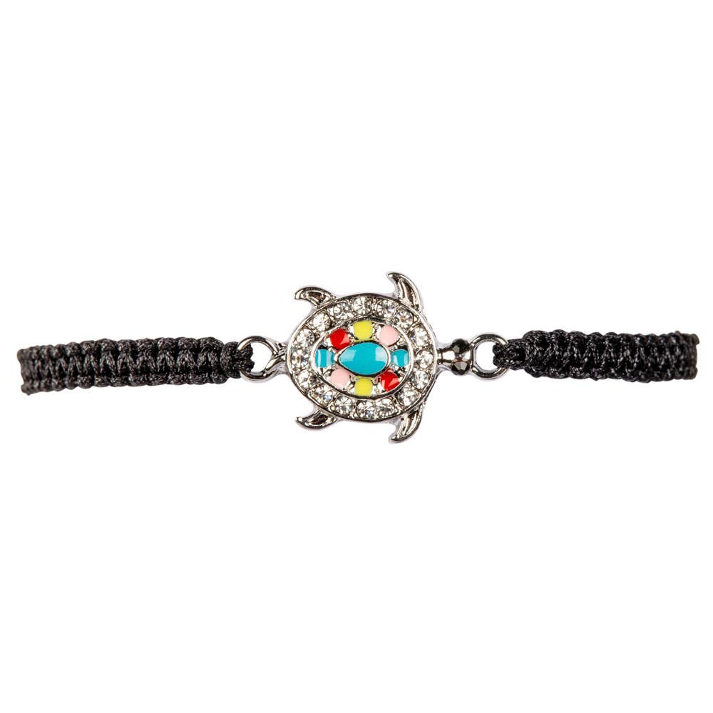 BLACK ADJUSTABLE TURTLE BRACELET