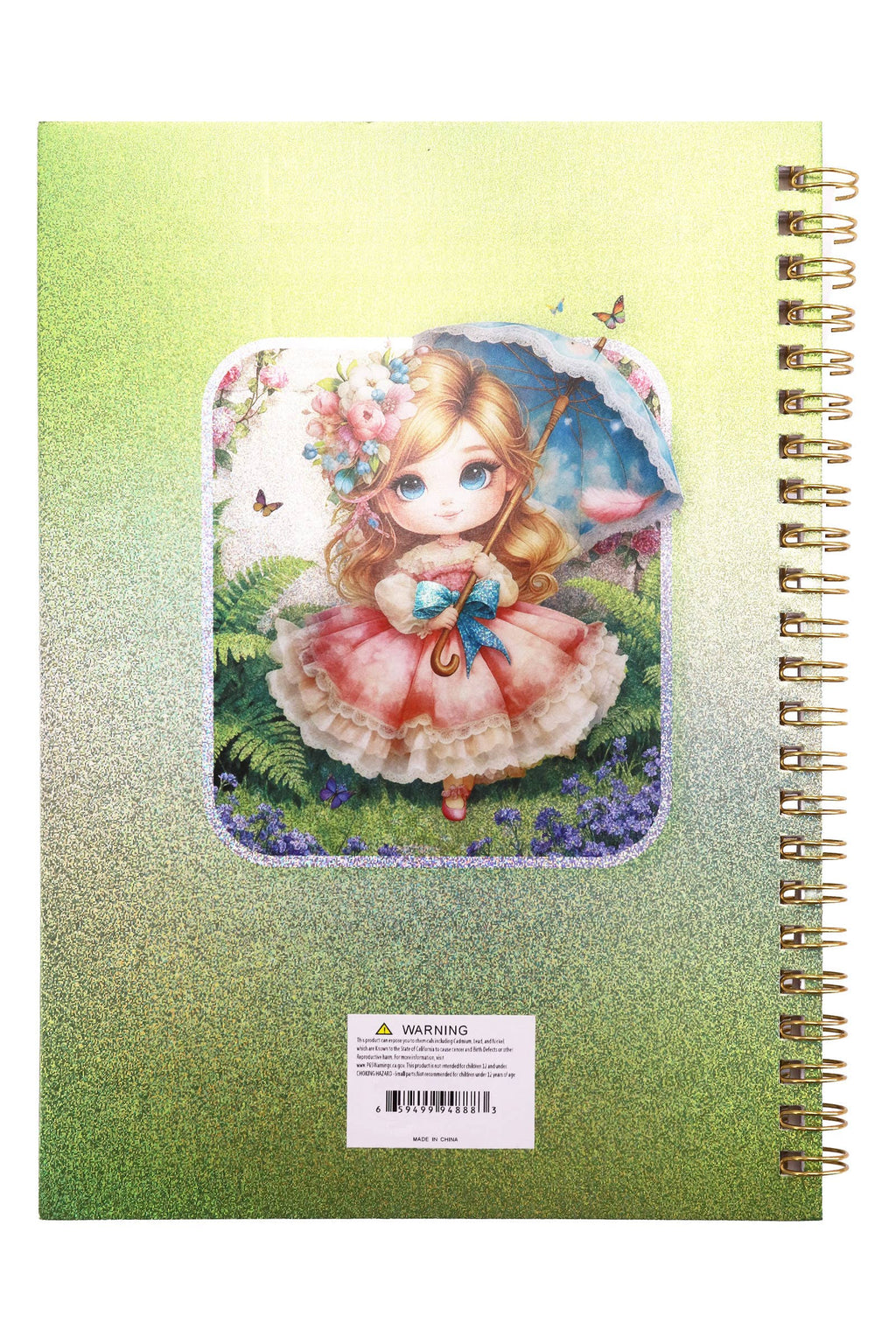 Princess Iridescent A5 Spiral Bound Notebook - 12 Pcs
