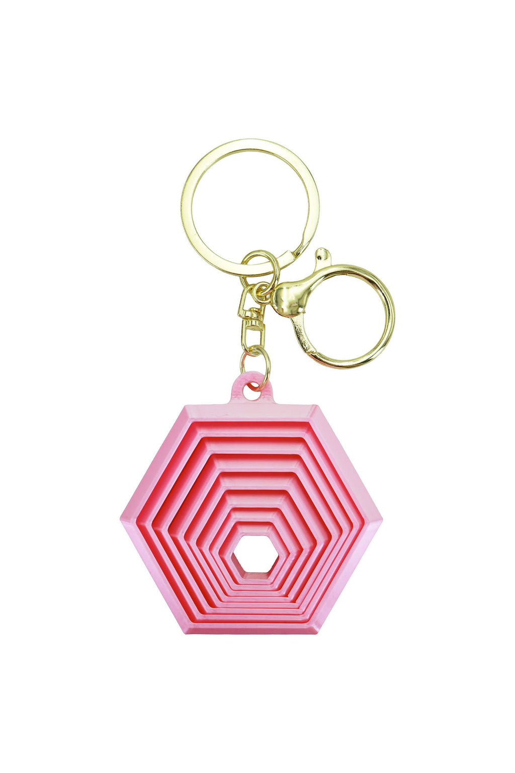 Colorful Hexagon Fractal Layered Fidget Key Chain