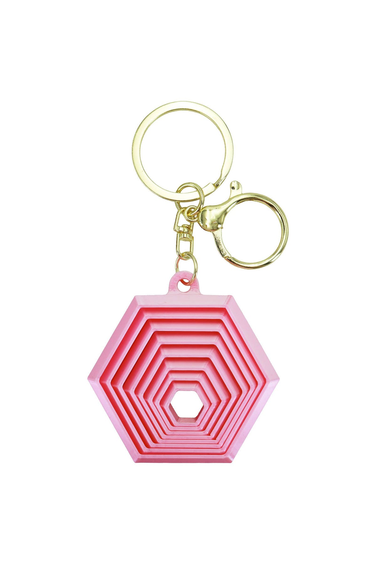 Colorful Hexagon Fractal Layered Fidget Key Chain