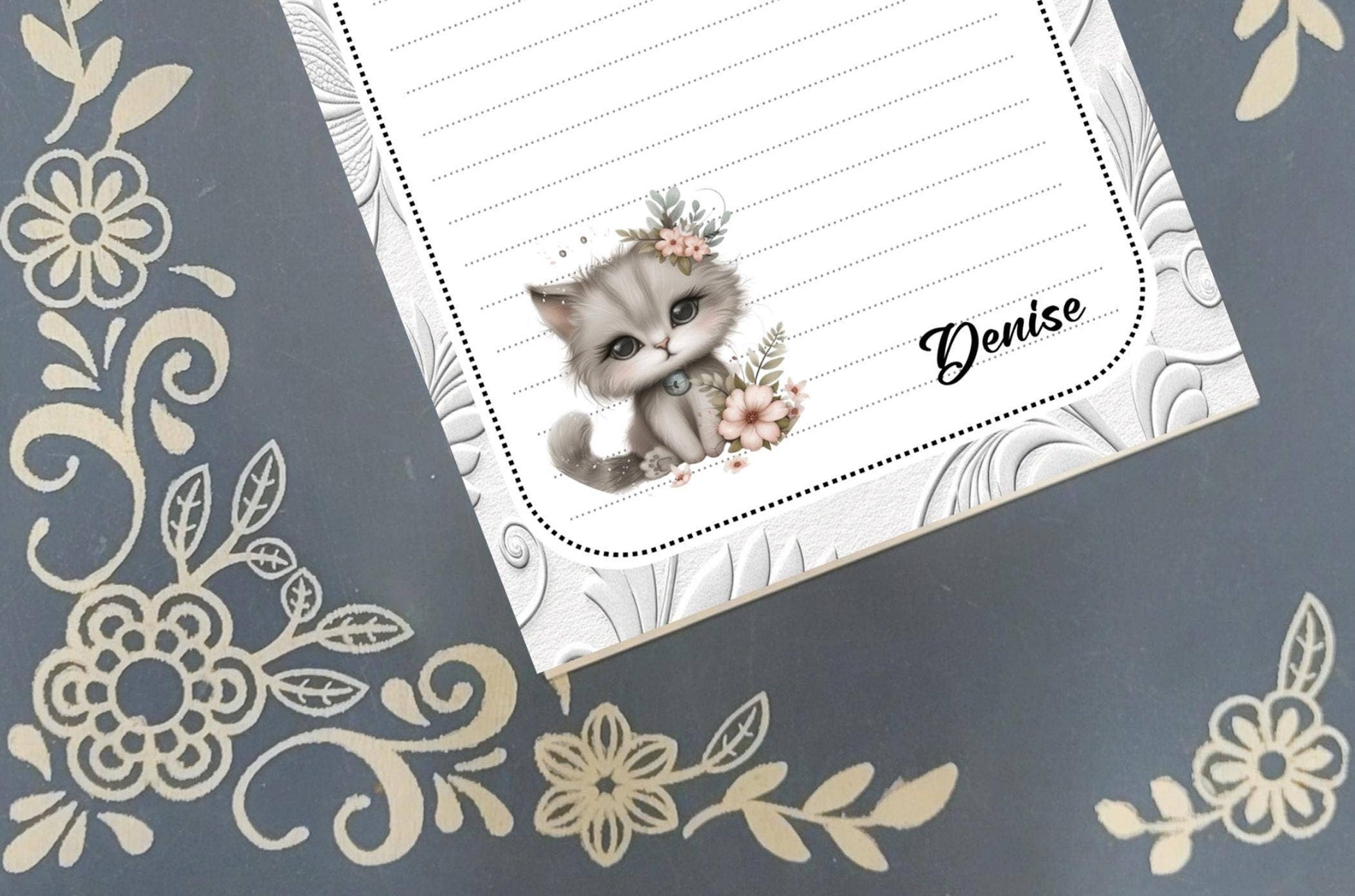 Notepad Cat, Grey Kitten, Stationery