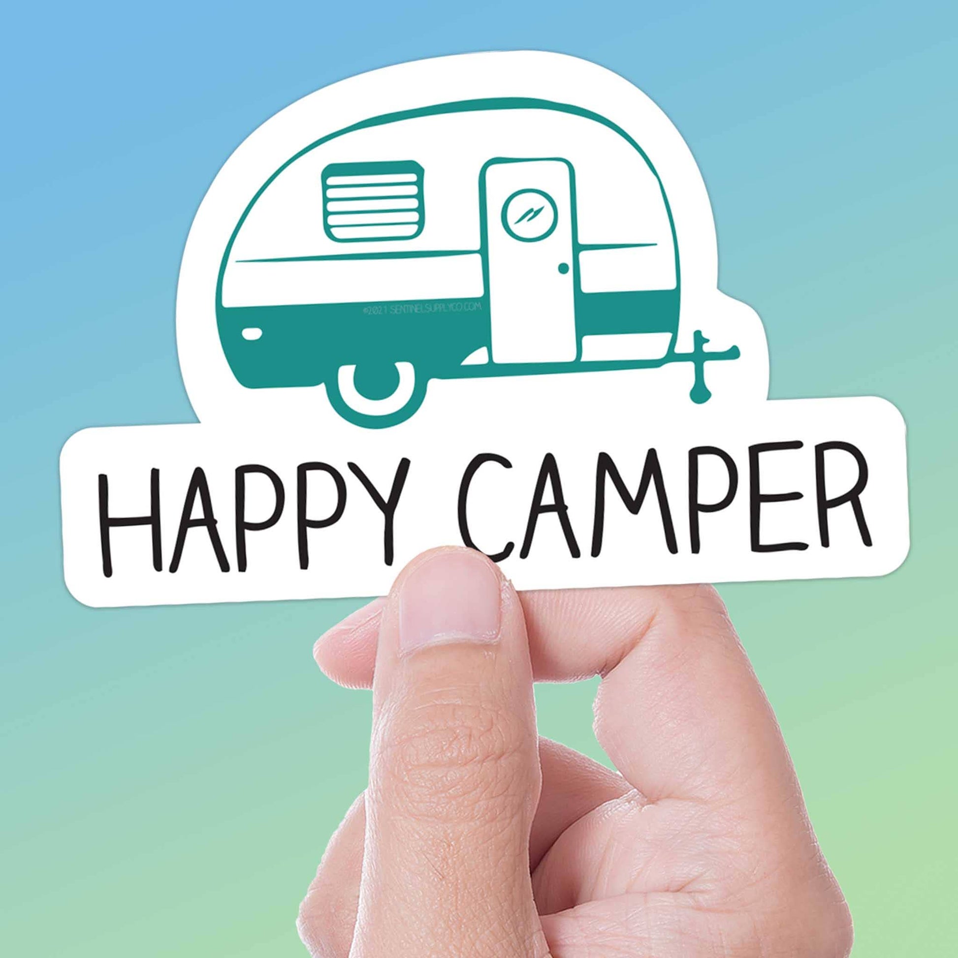Happy Camper Sticker, Cute RV Bumper Stickers