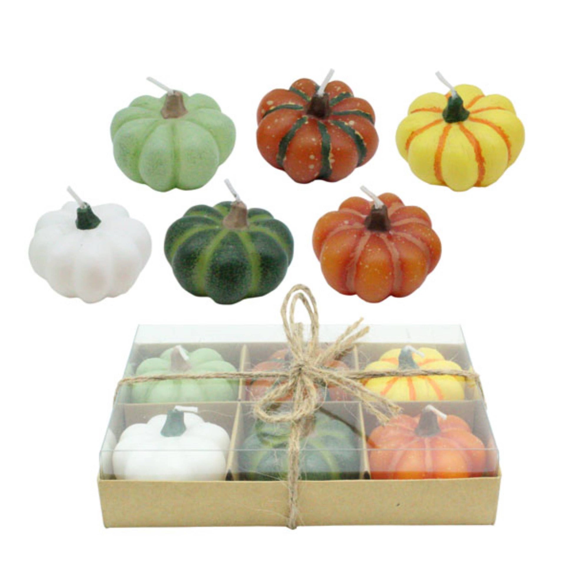 Transpac Wax Pumpkin Candles In Box S/6 Fall/Harvest Décor