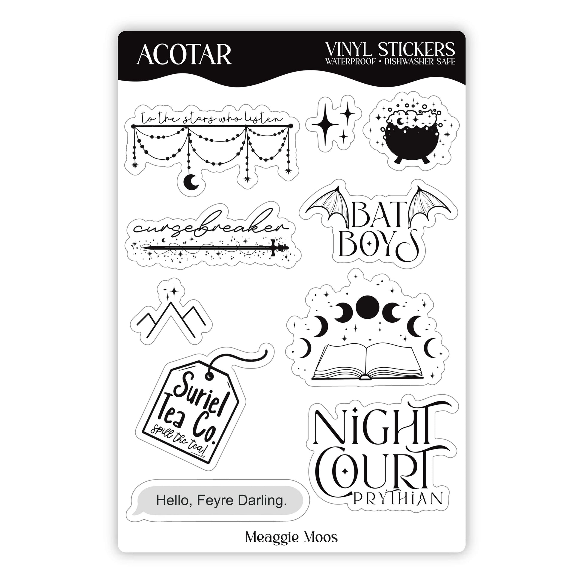 ACOTAR Sticker Sheet | A Court of Thorns & Roses