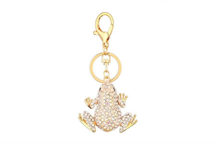 Rhinestone Covered Toad Fashion Key Chain