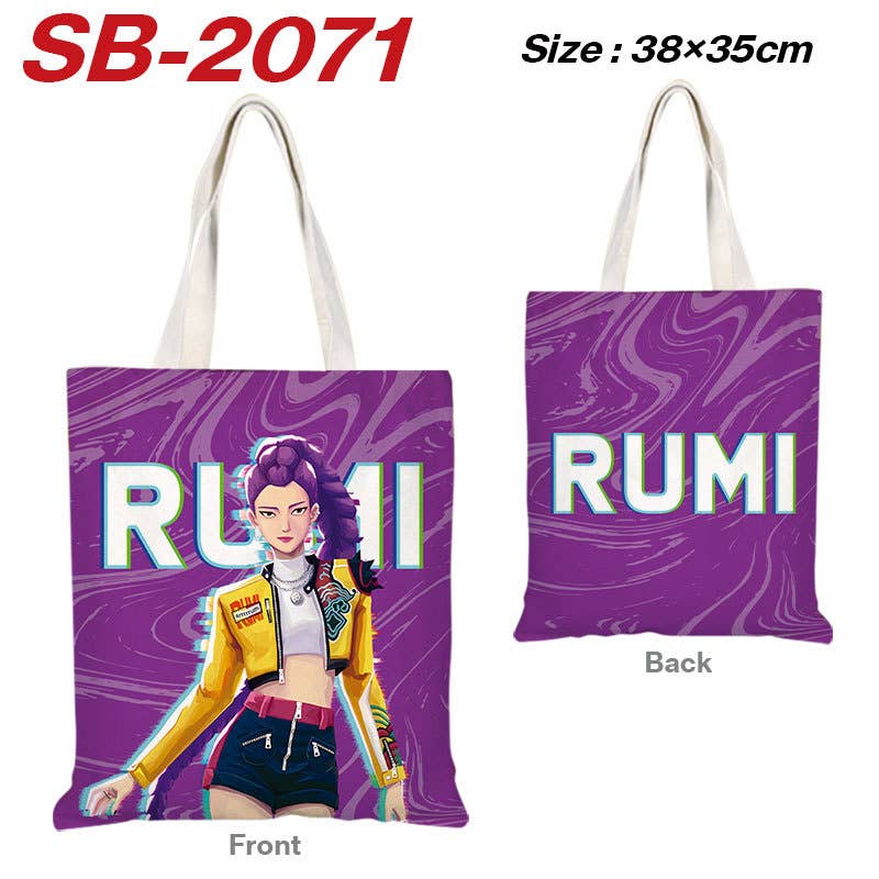 Kpop Demon Hunters full printing canvas shoulder tote bag
