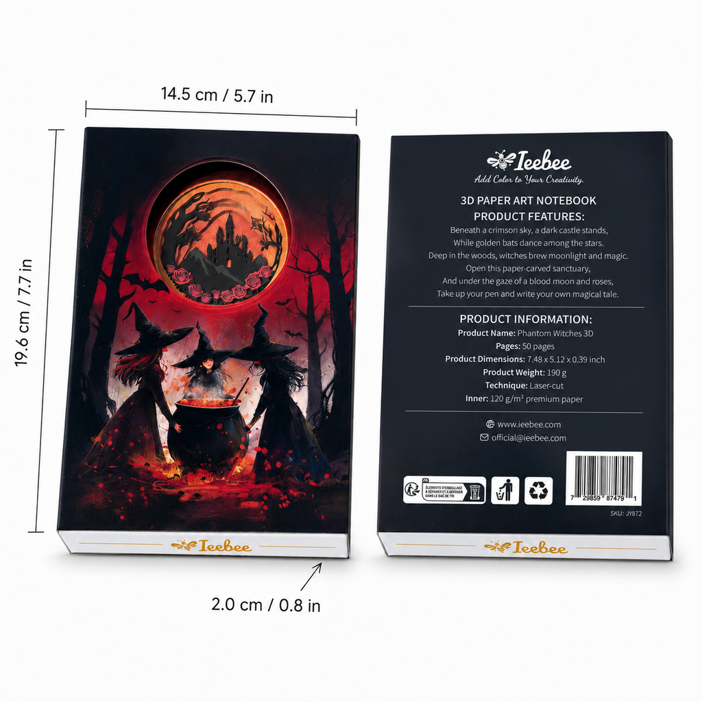 Phantom Witches 3D Paper Art Notebook | 100 Pages