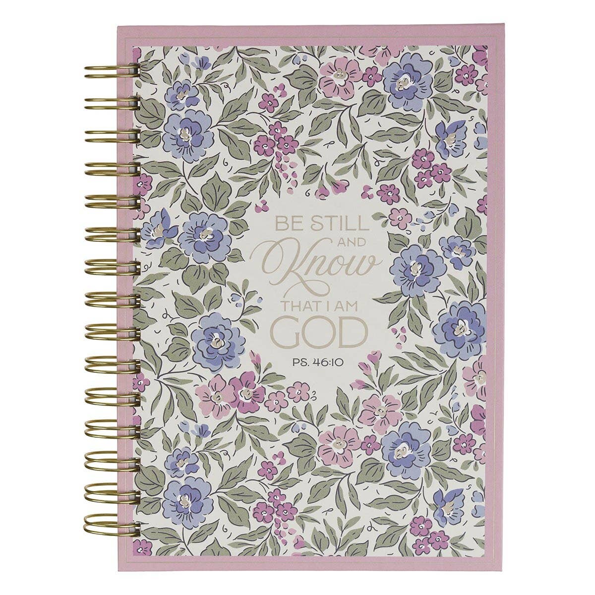 Journal Spiral Purple Floral Be Still and Know Ps. 46:10