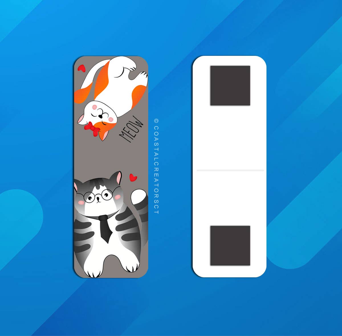 2-Pack Oriental Asian Cats Magnetic Bookmarks (Packaged)
