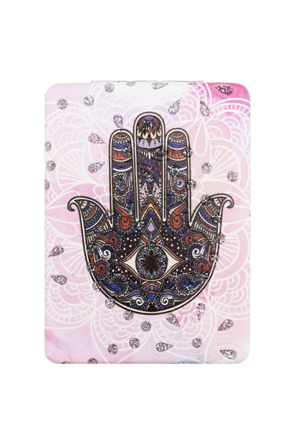 Hamsa Hand Glitter Compact Mirror - 12 Pc