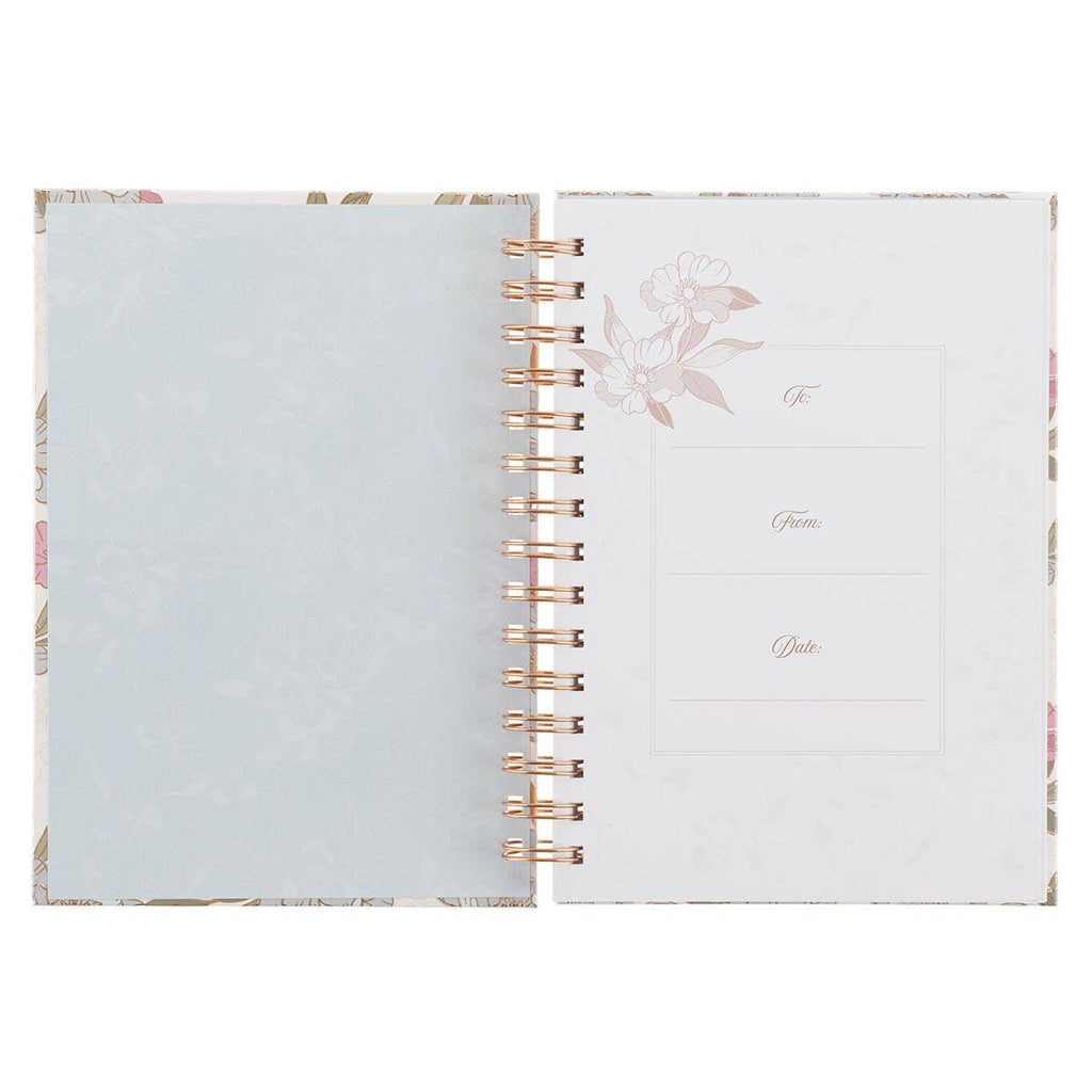 Journal Spiral White Floral Everything Beautiful Ecc 3:11