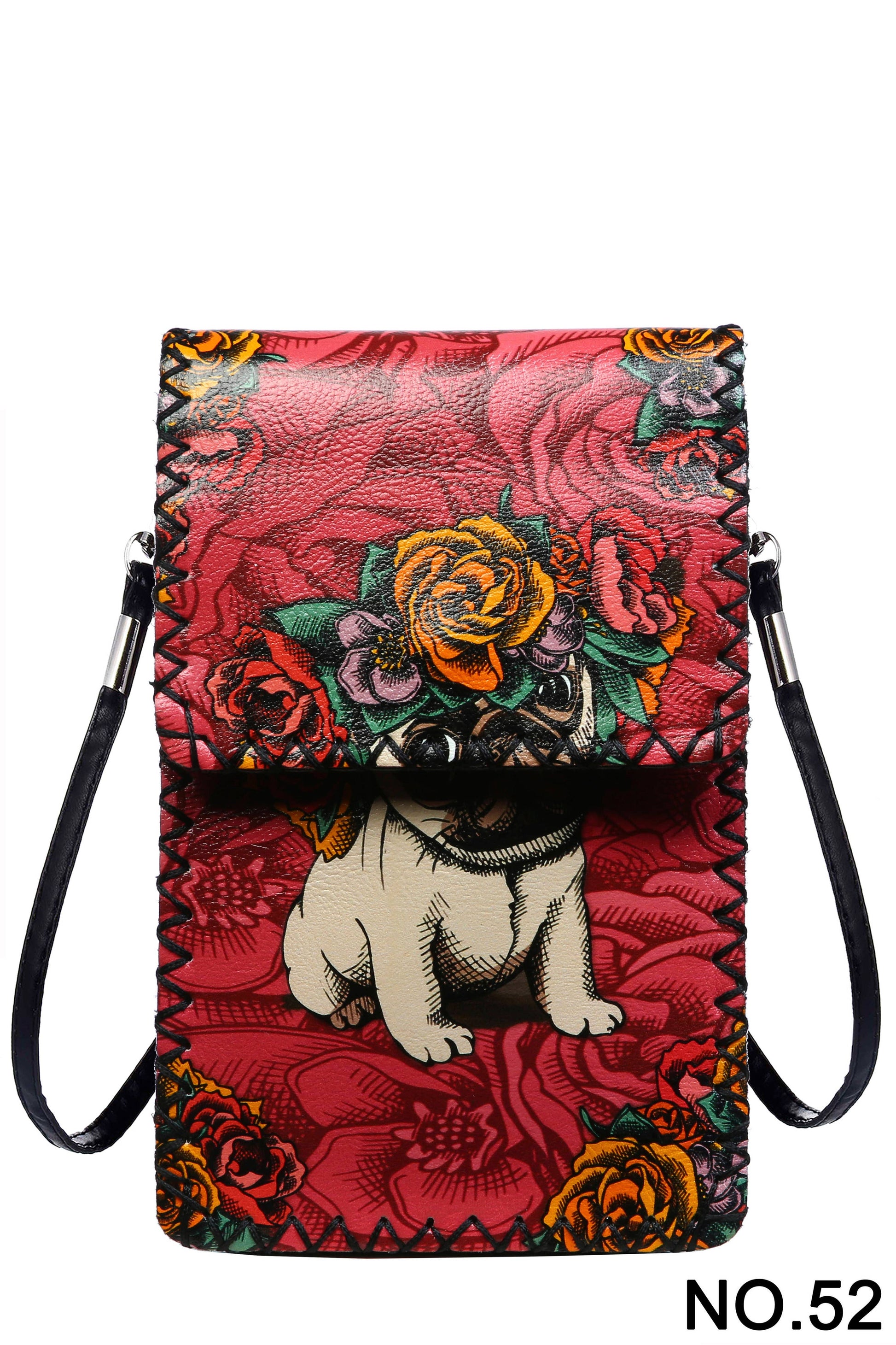 Floral Pug Printed Crossbody HB0580 - NO.52RR