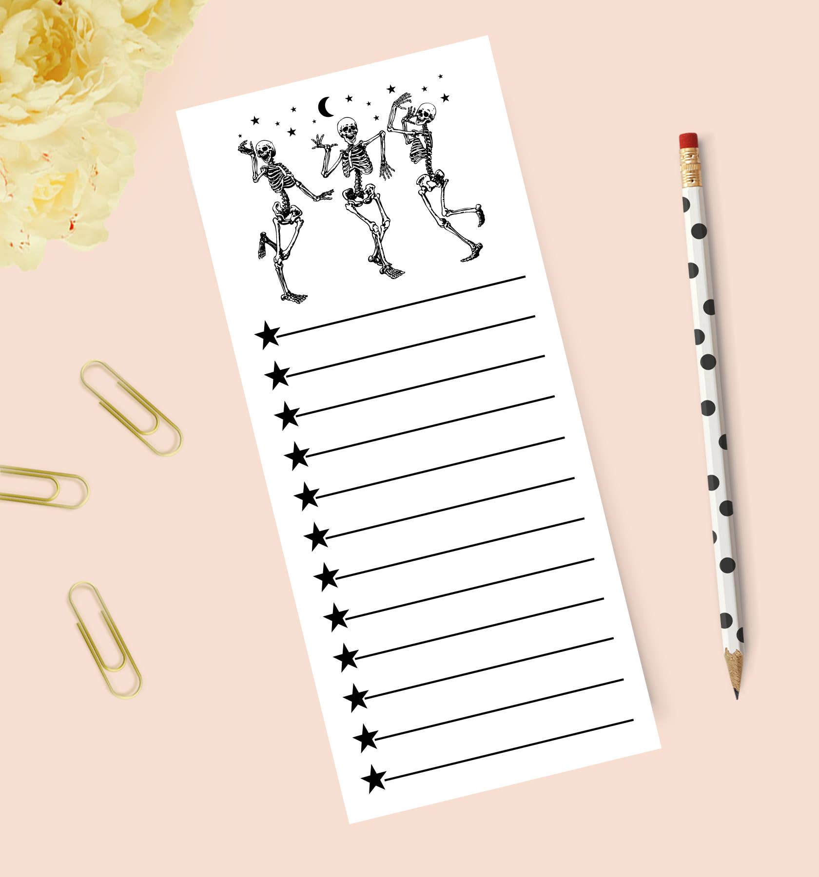 Dancing Skeleton Notepad - Halloween Notepad