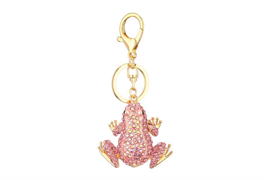 Rhinestone Covered Toad Fashion Key Chain