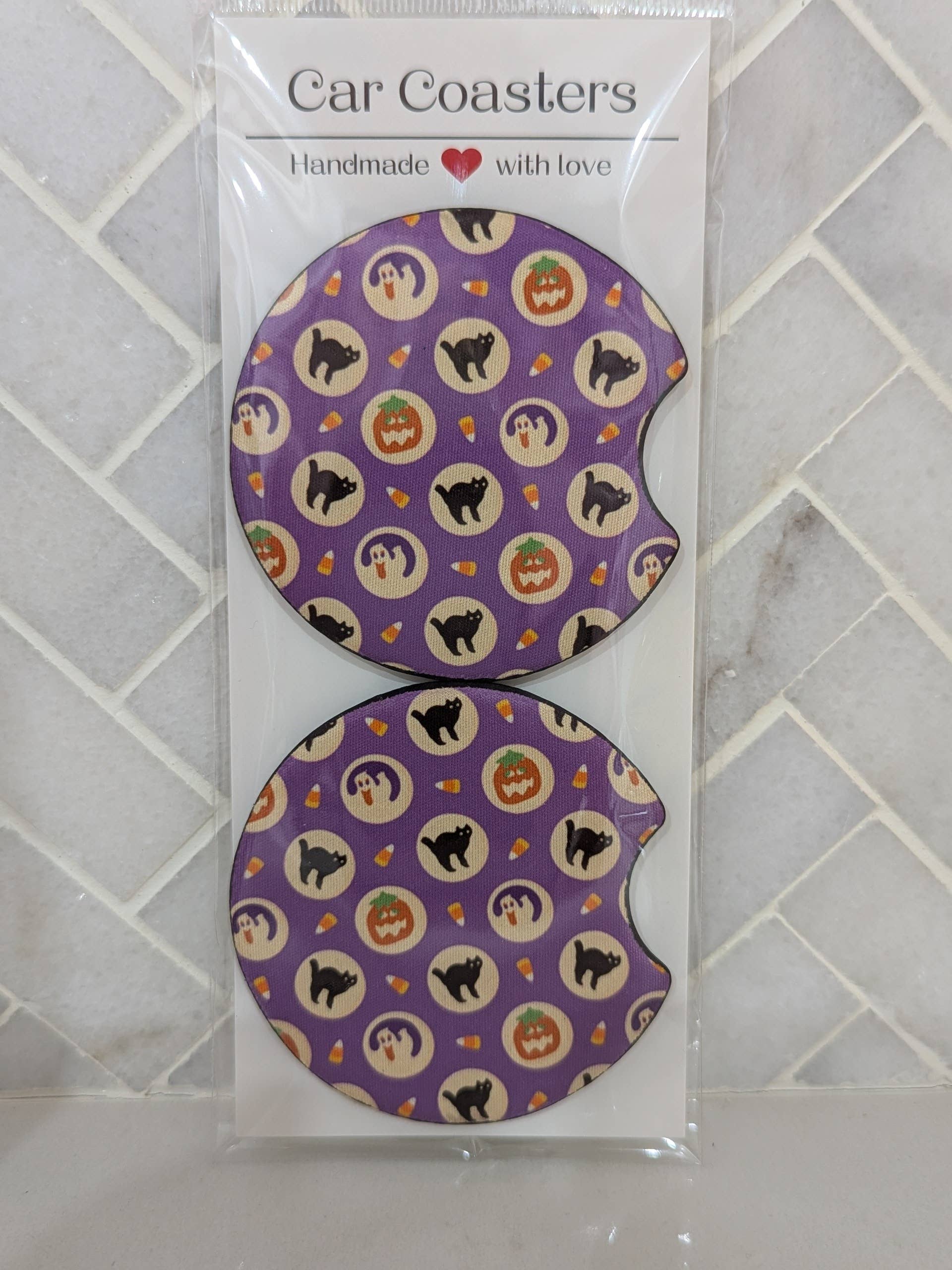Halloween Retro Sugar Cookie Car Coasters