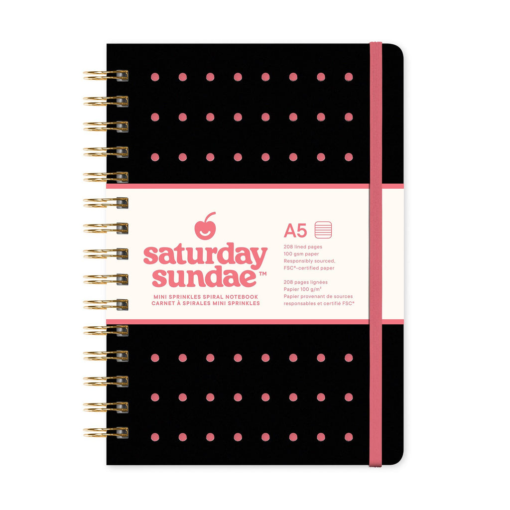 Black Cherry A5 Mini Sprinkles Spiral Notebook