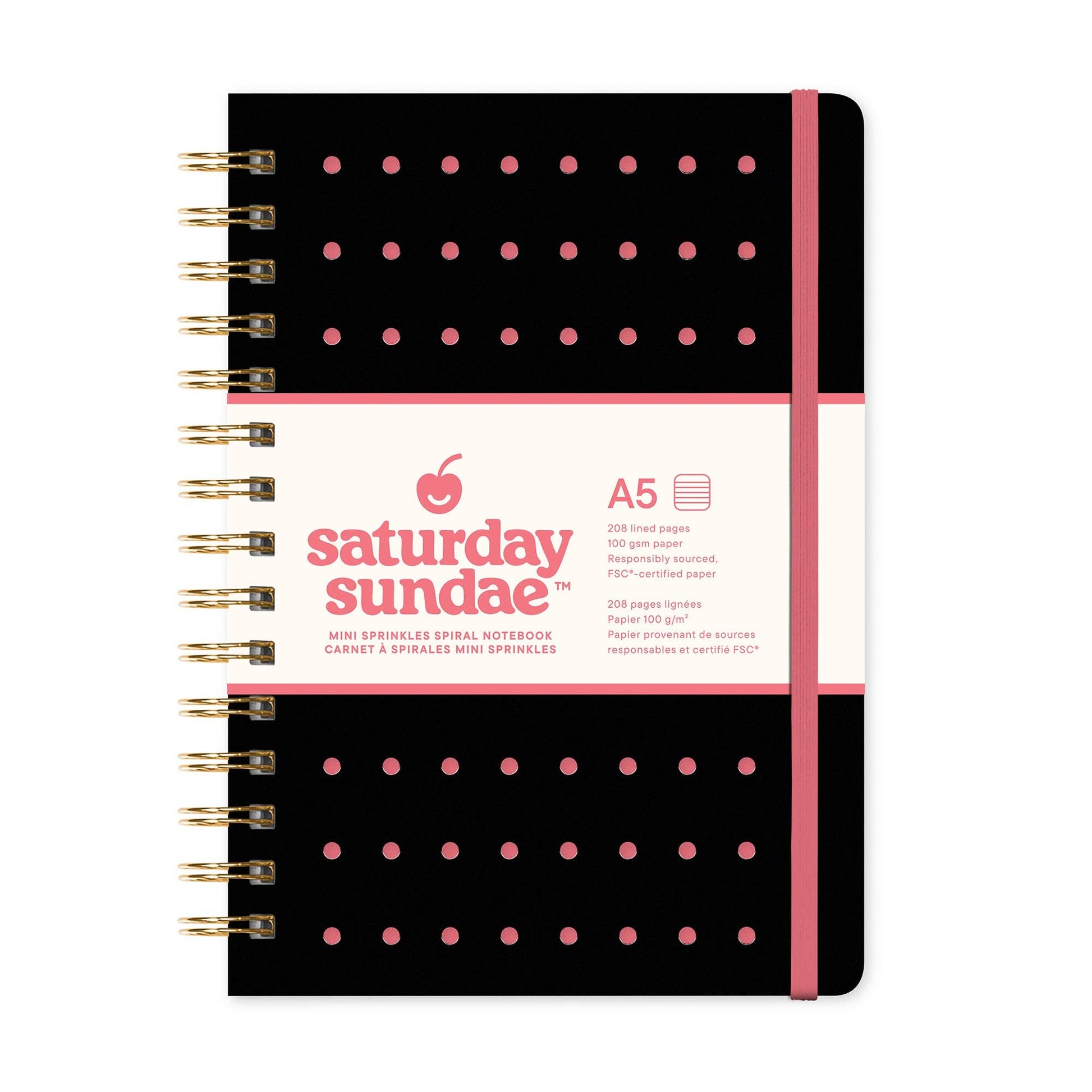 Black Cherry A5 Mini Sprinkles Spiral Notebook