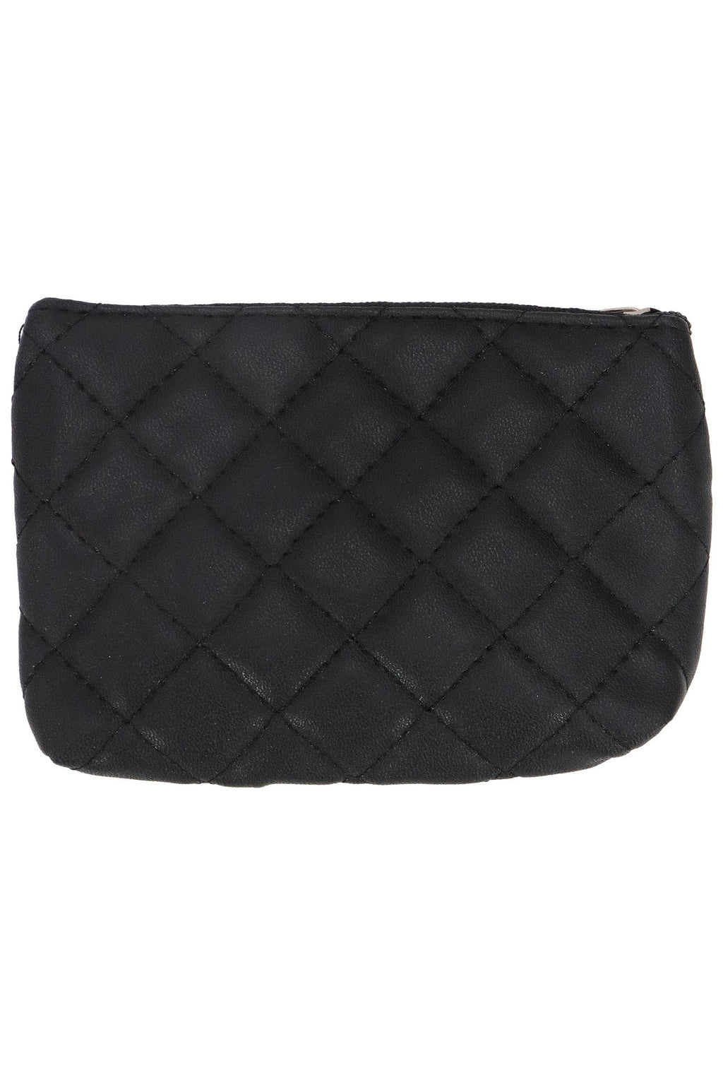 Diamond Quilted Double Zipper Coin Purse Bag
