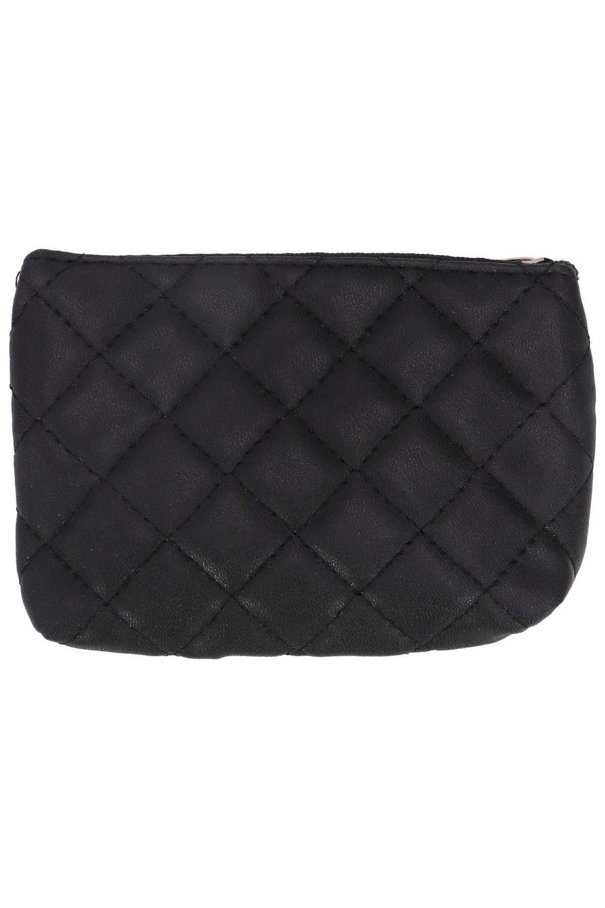 Diamond Quilted Double Zipper Coin Purse Bag