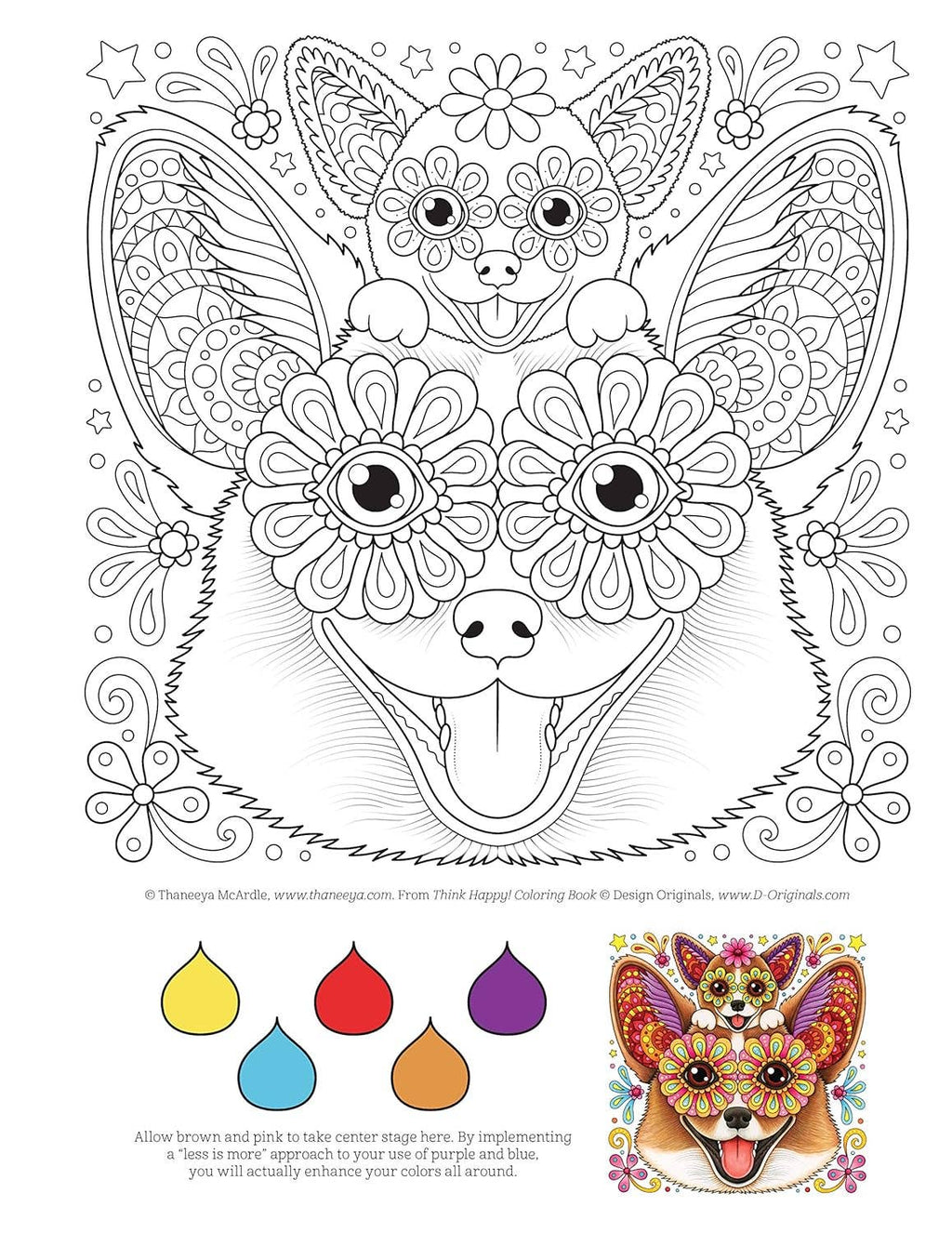 Think Happy! Coloring Book- Jumbo Adult Coloring Designs