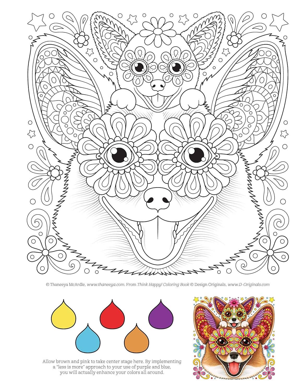 Think Happy! Coloring Book- Jumbo Adult Coloring Designs
