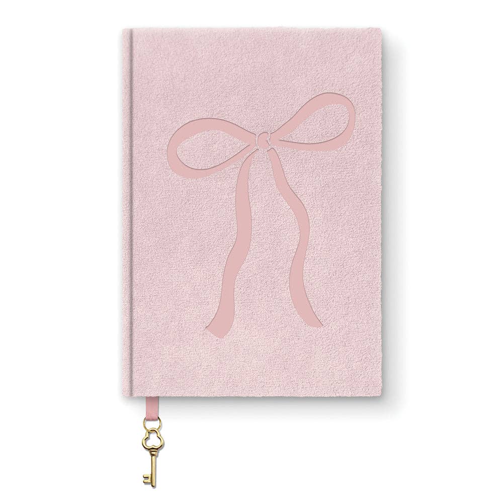 Sweetheart Pink Bow Velvet A5 Journal