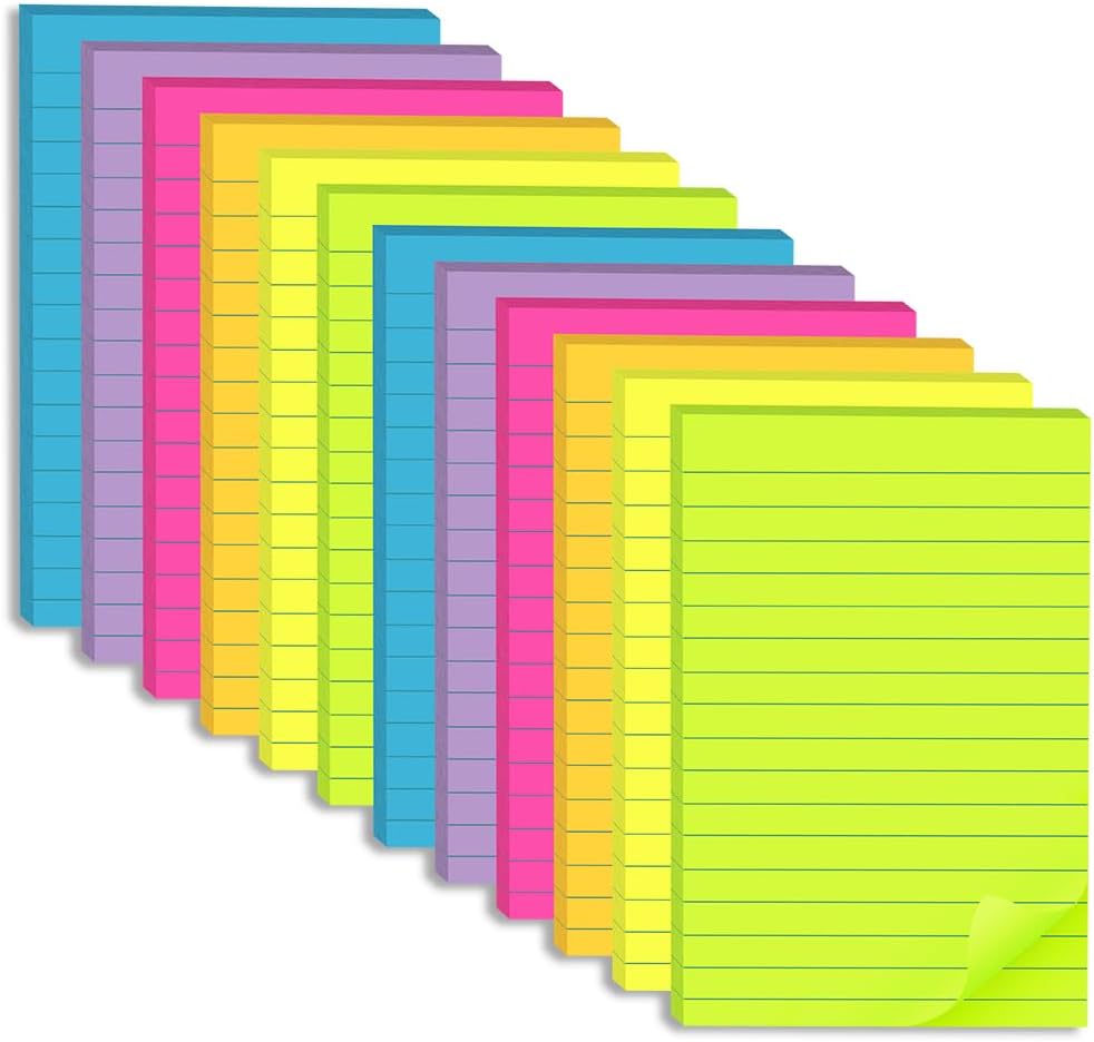 Lined Sticky Notes 4x6 - Colors (rando)