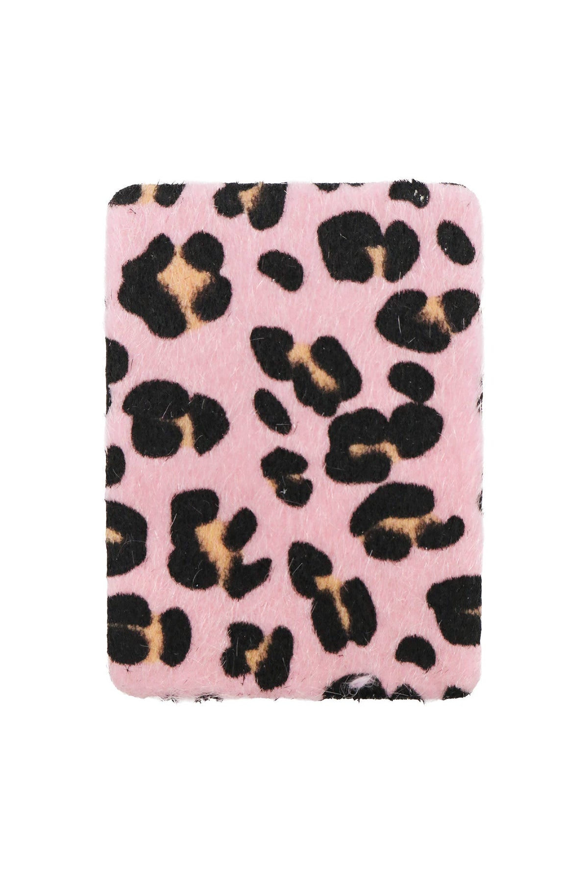 Leopard Print Fuzzy Faux Fur Compact Mirror - 12 Pcs