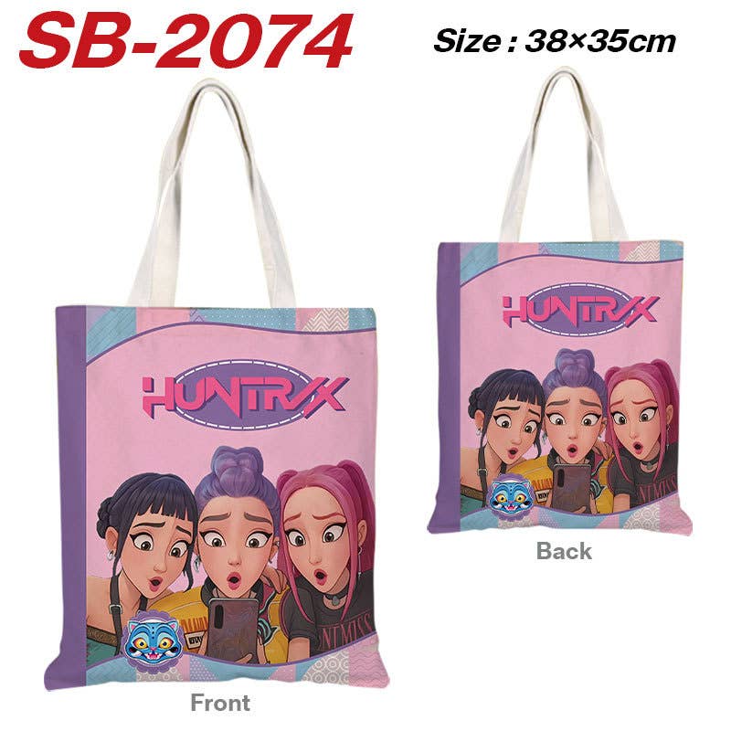 Kpop Demon Hunters full printing canvas shoulder tote bag