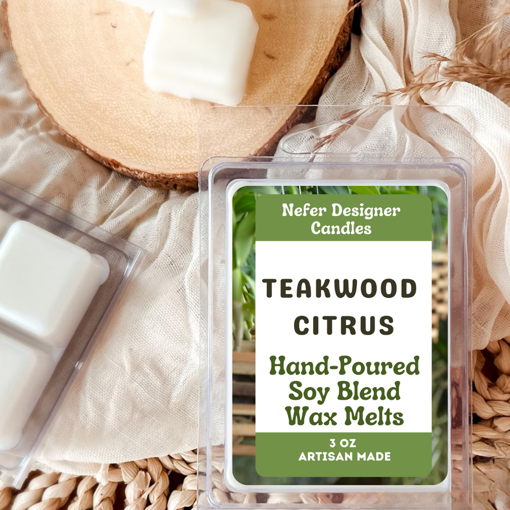 Teakwood Citrus Strong Scented Soy Wax Melts