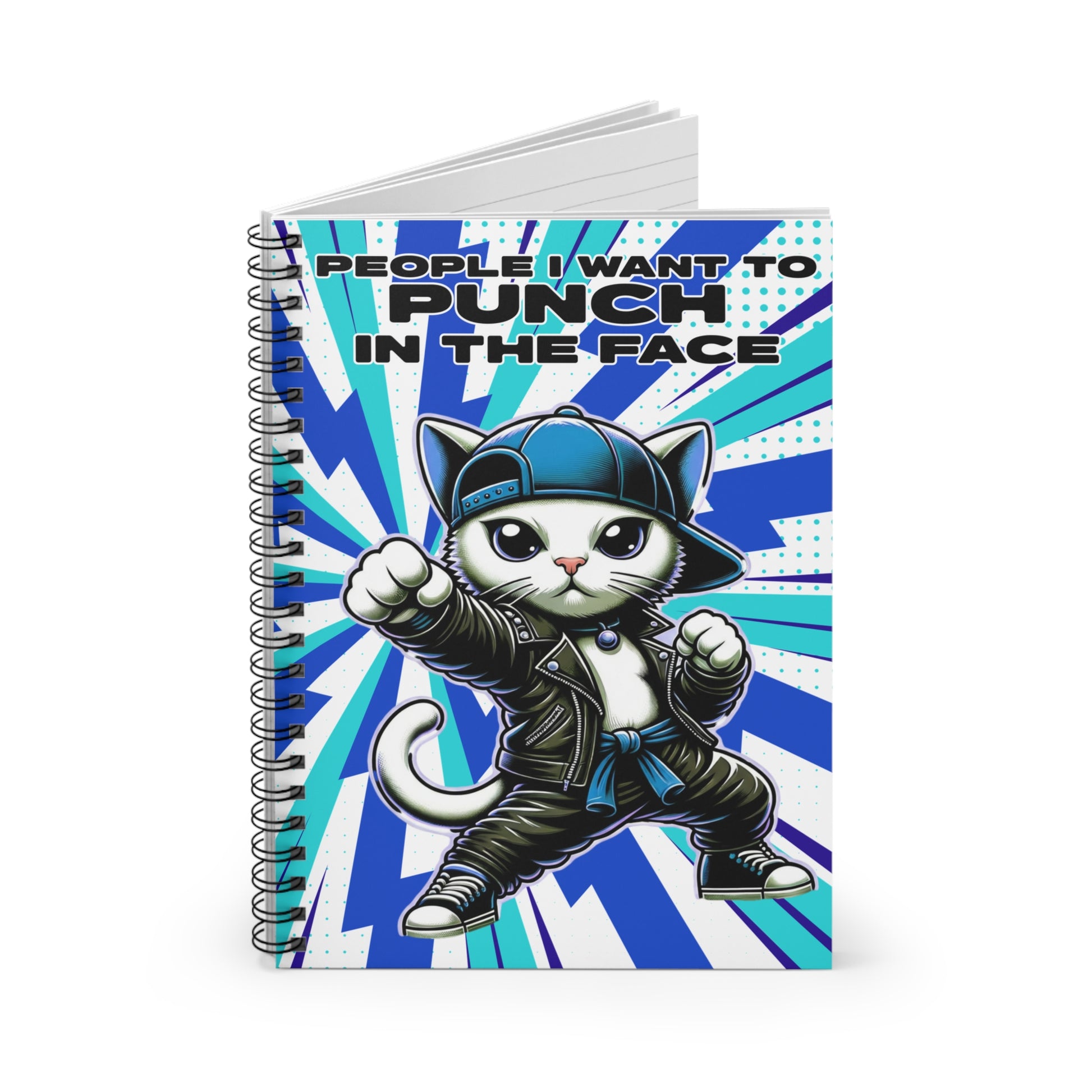 People I Want To Punch - Blue - Spiral Notebook
