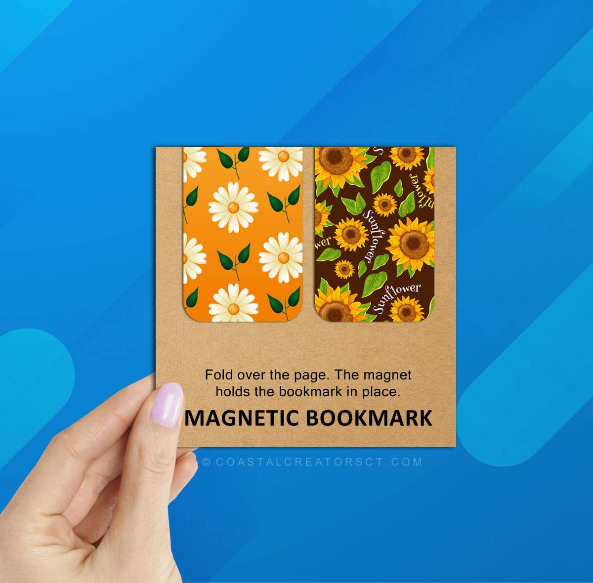 2-Pack Colorful Sunflowers Magnetic Bookmarks (Packaged)