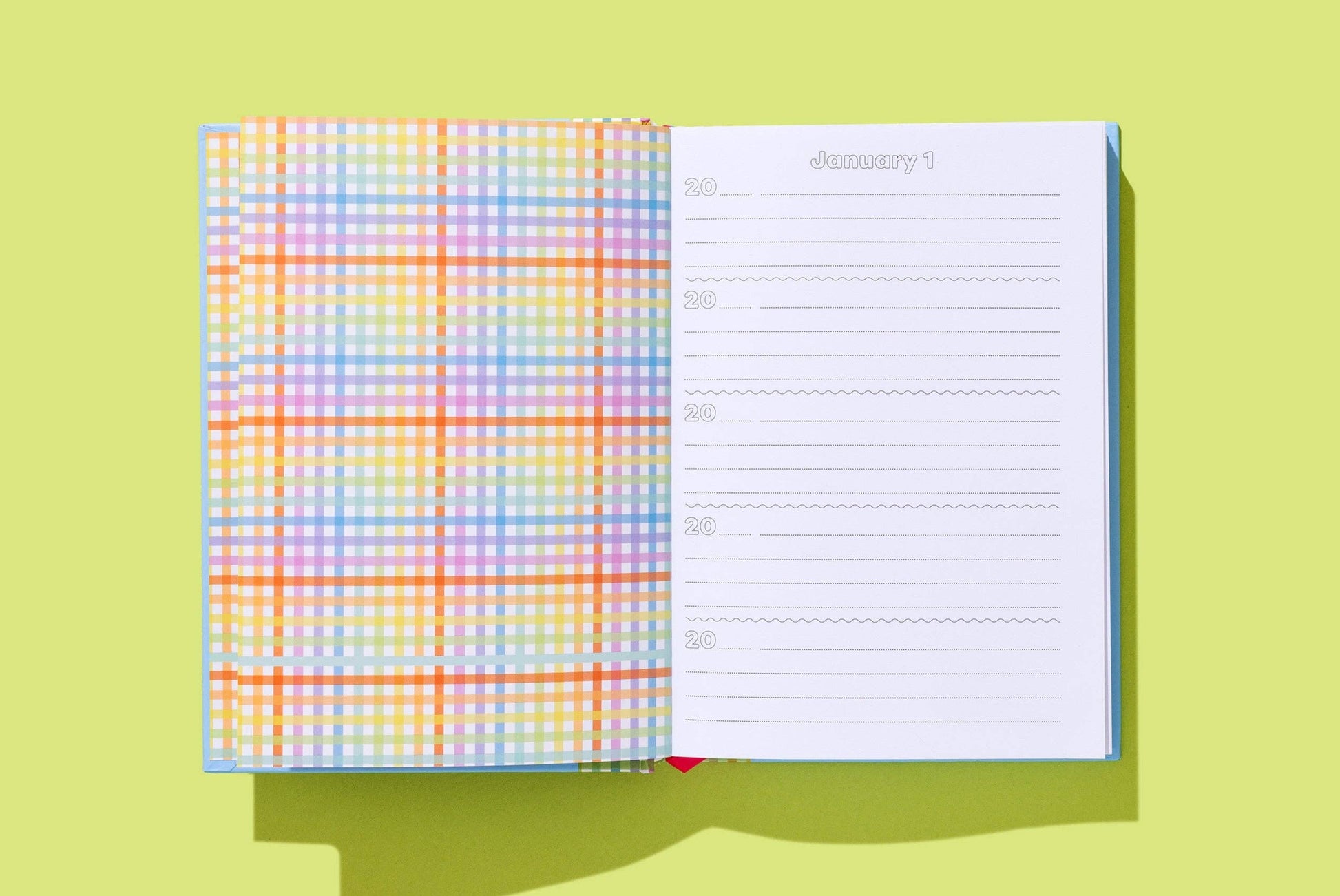 *ON SALE* Five Year Journal - Light Blue + Colorful Gingham