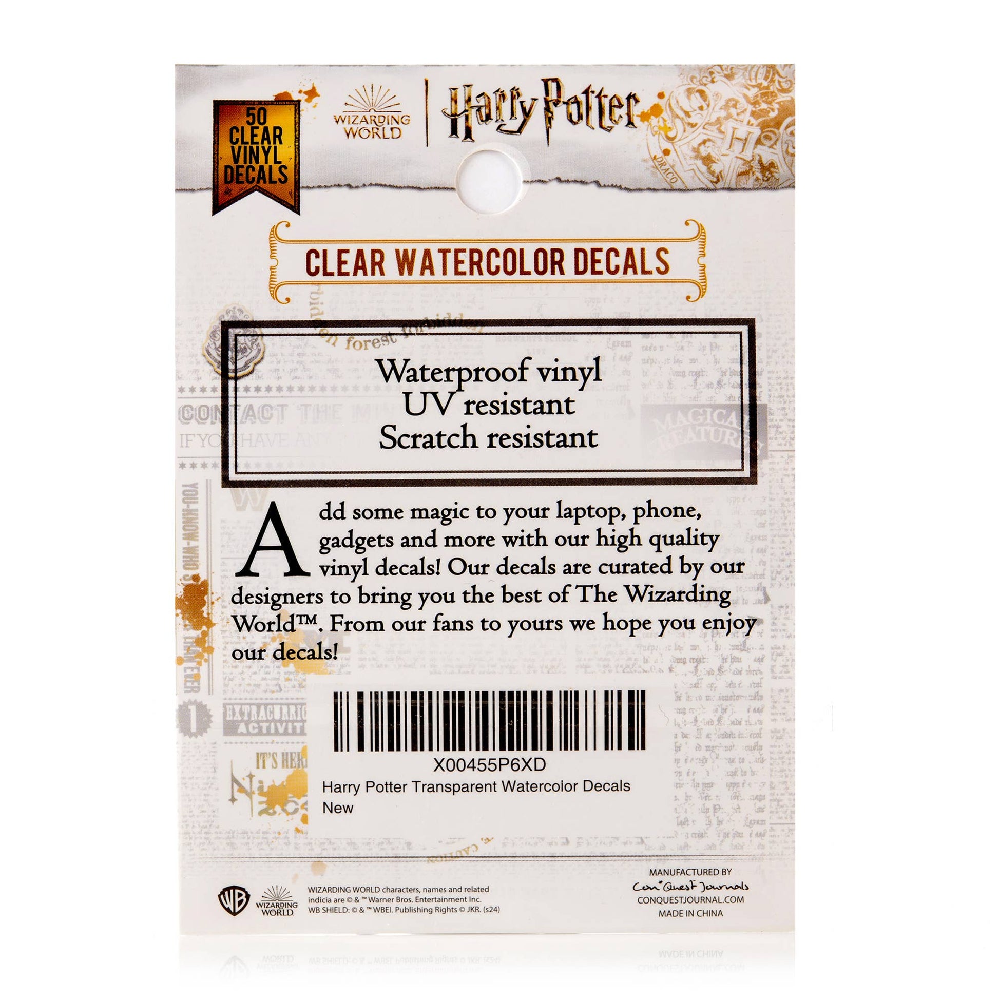 Harry Potter Clear Watercolor Decals (50-Pack)