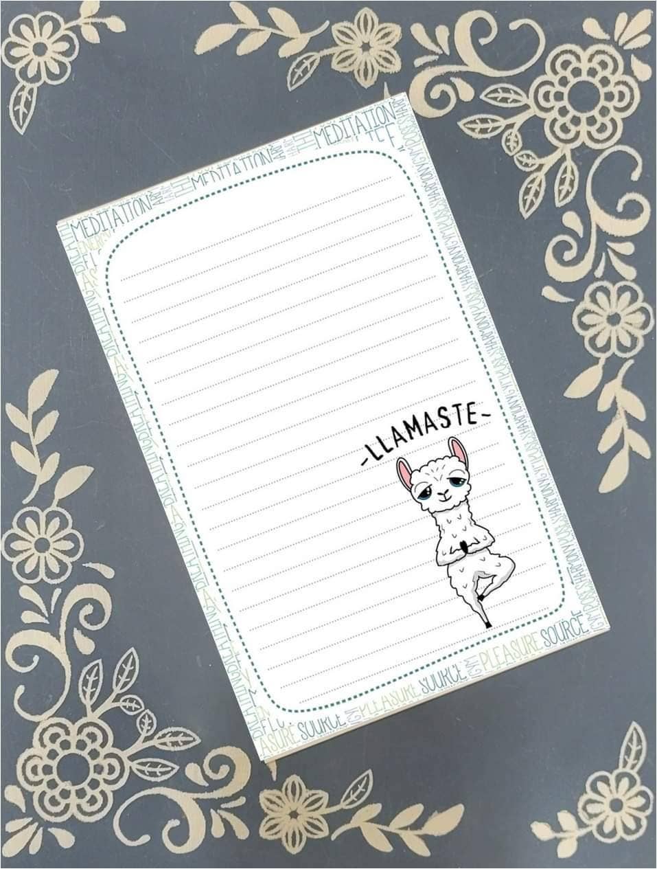 Notepad Llamaste Yogi Yoga Stationery