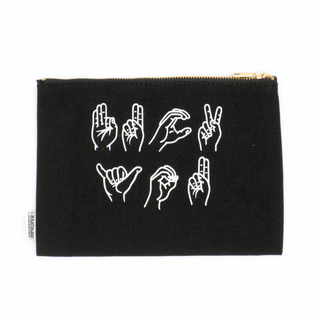 Sign Language (ASL) Fuck You Canvas Pouch