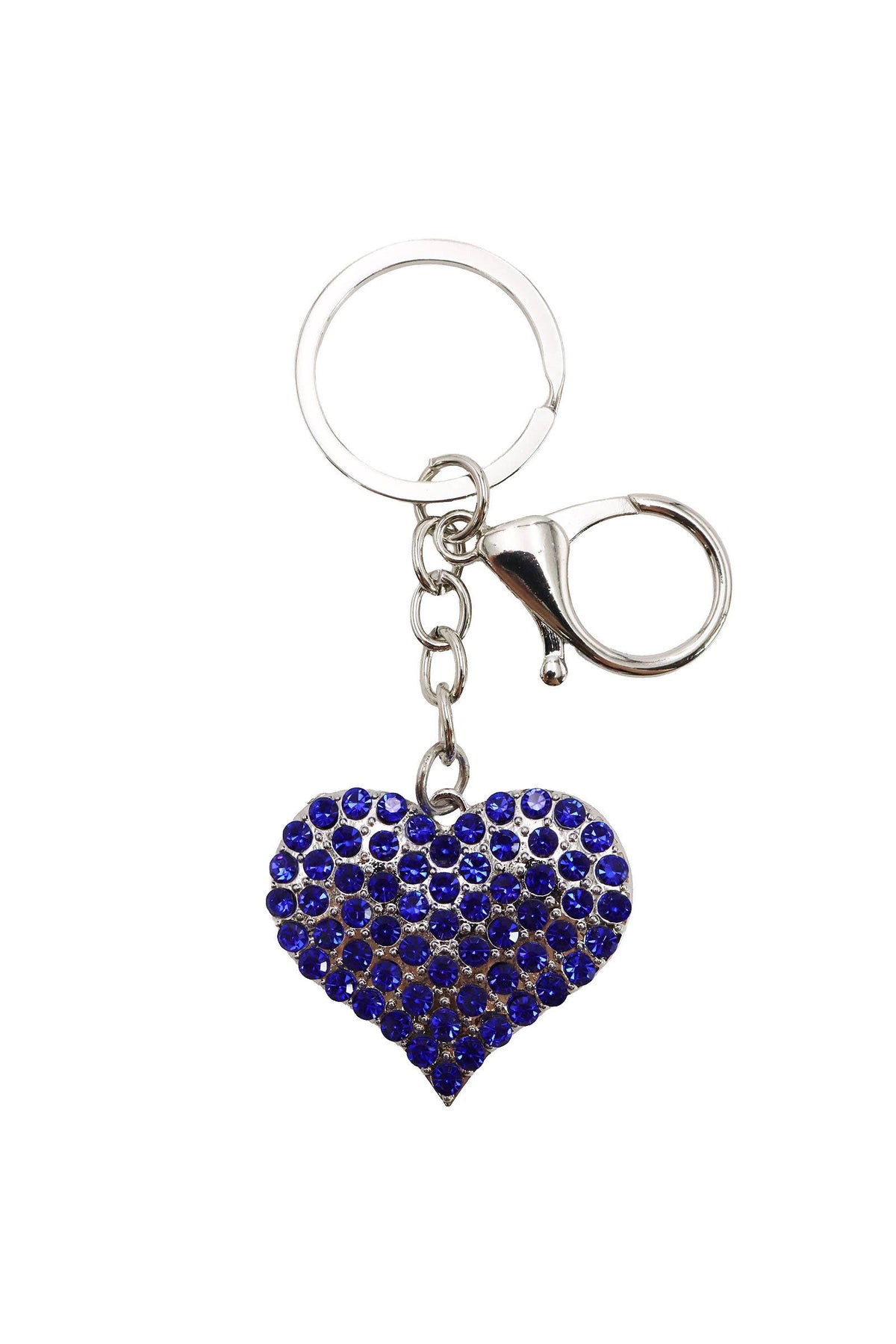 Chunky Mini Heart Rhinestone Keychain
