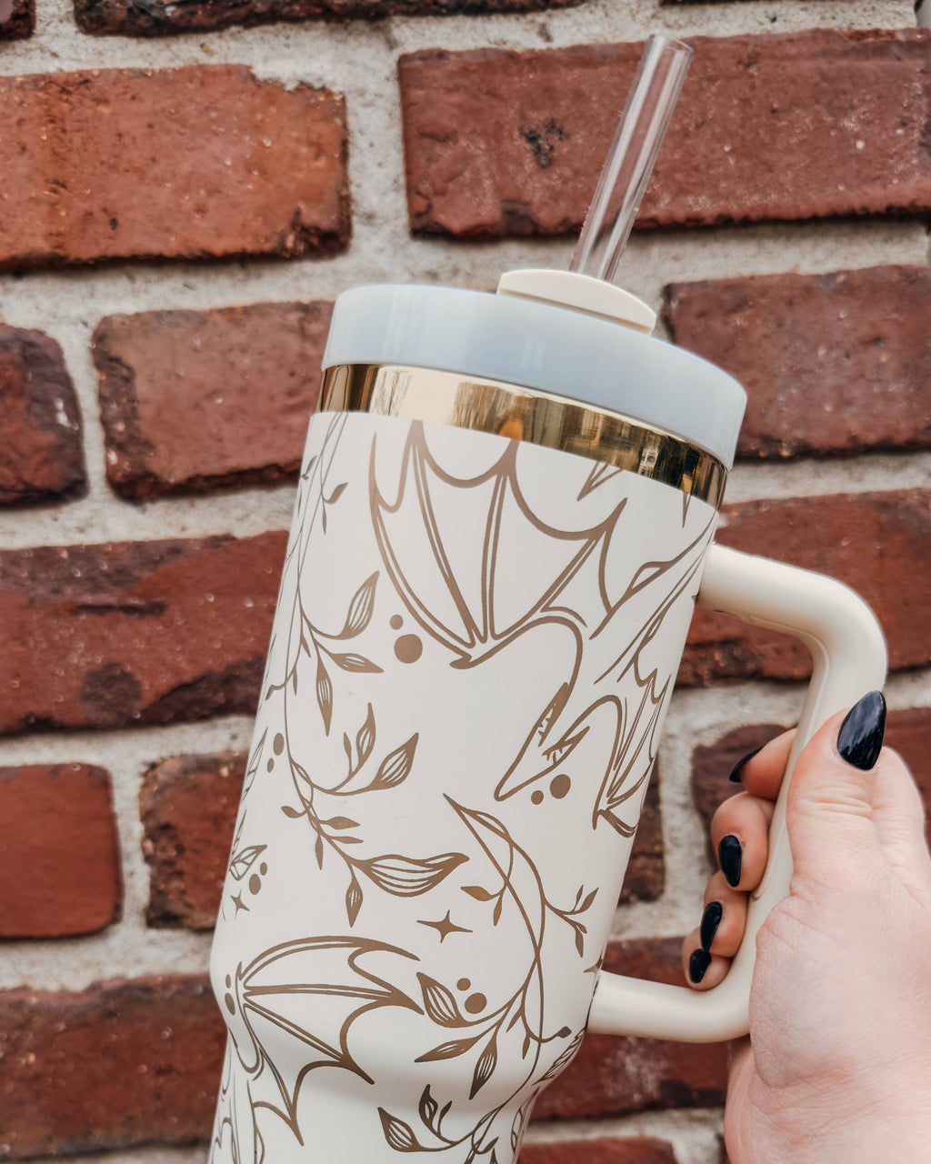 Engraved Gold Dragons Bookish 40oz Tumbler