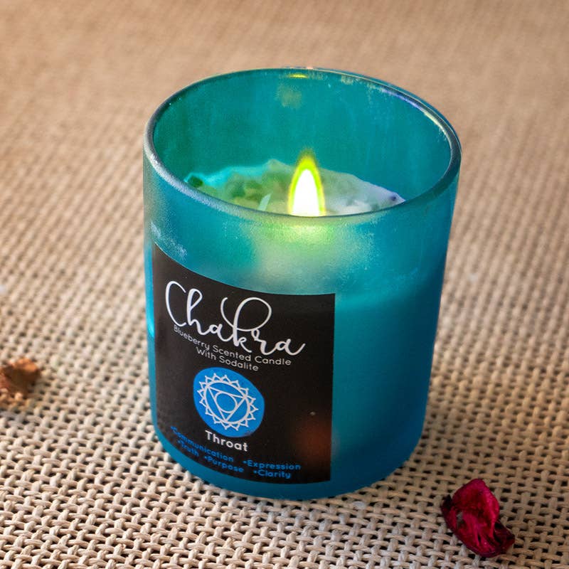 Throat Chakra Blueberry Lapis Candle
