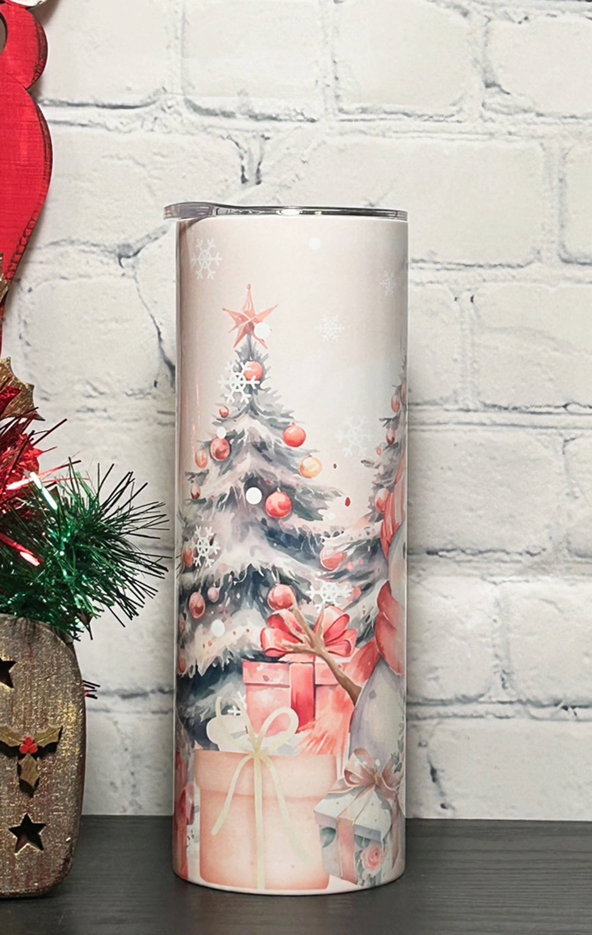 Pink Snowman Tumbler