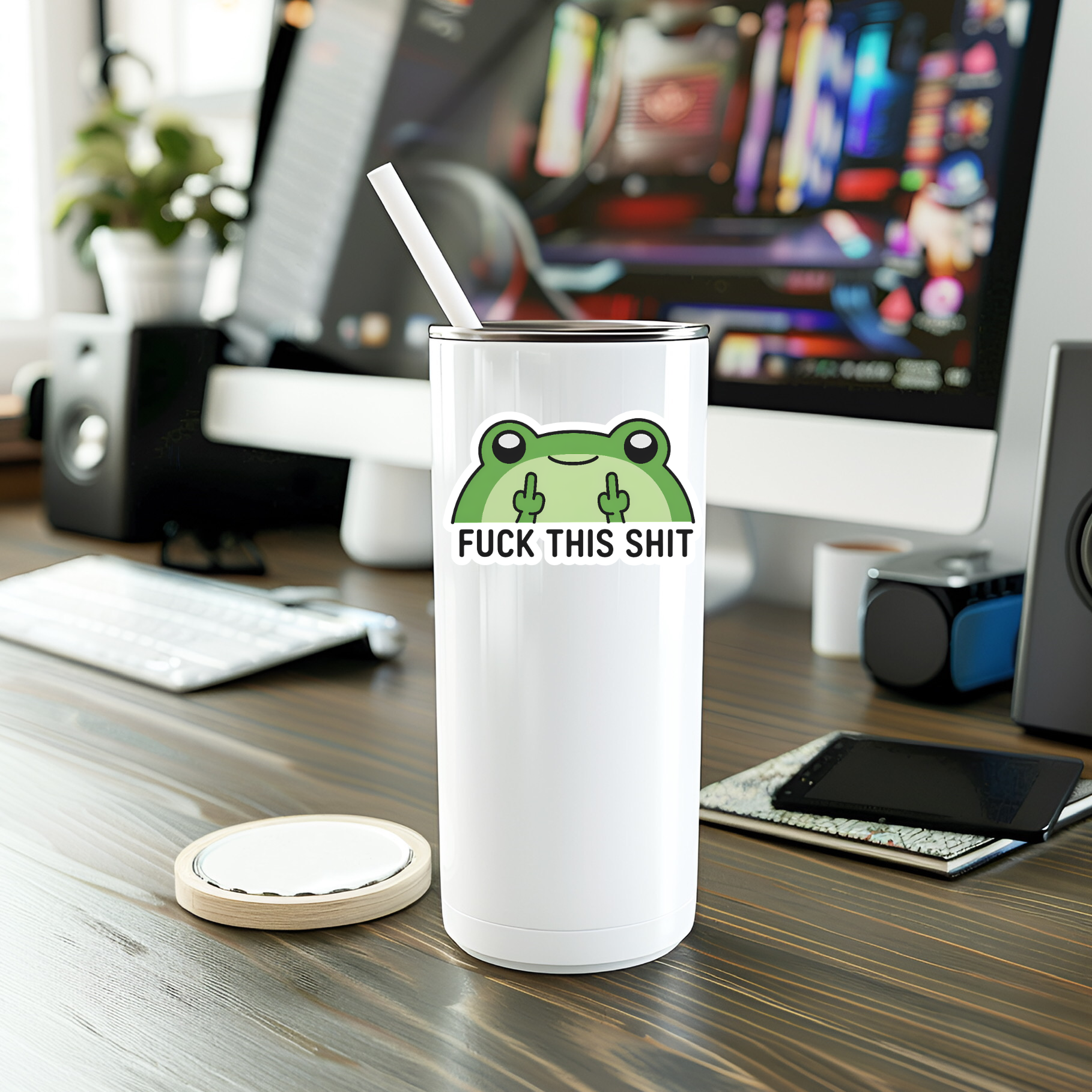 Funny F This Frog Vinyl Sticker