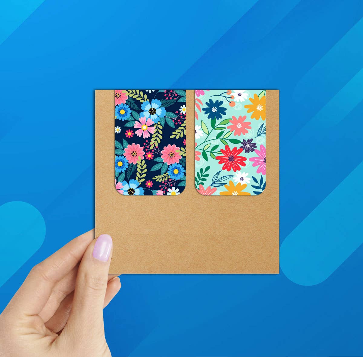 2-Pack Colorful Flowers Magnetic Bookmarks (Packaged)