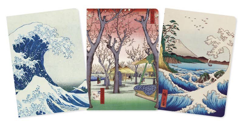 Japanese Woodblocks Set Of 3 Standard Notebooks