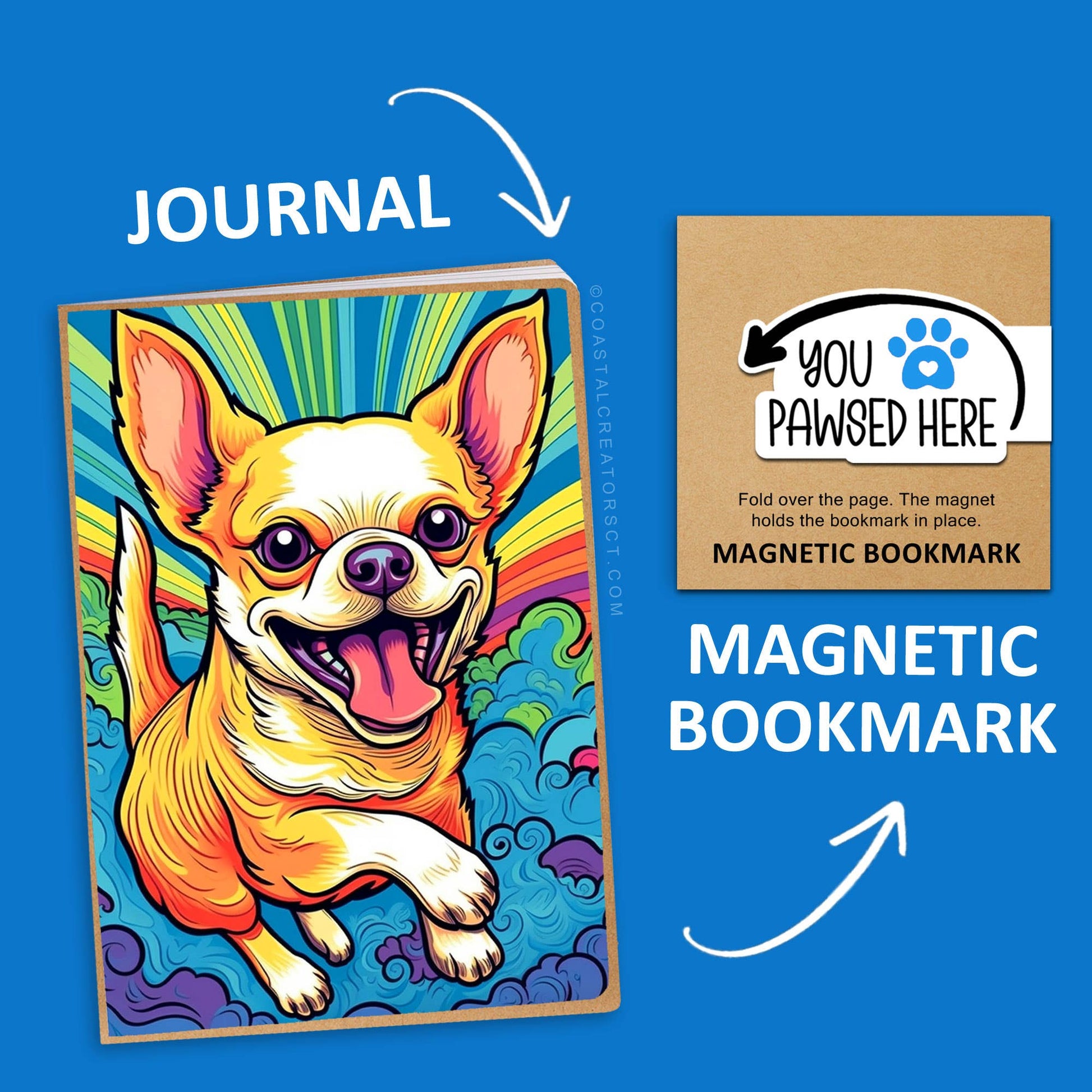 Chihuahua Journal w/ Pawsed Magnetic Bookmark Set (Packaged)