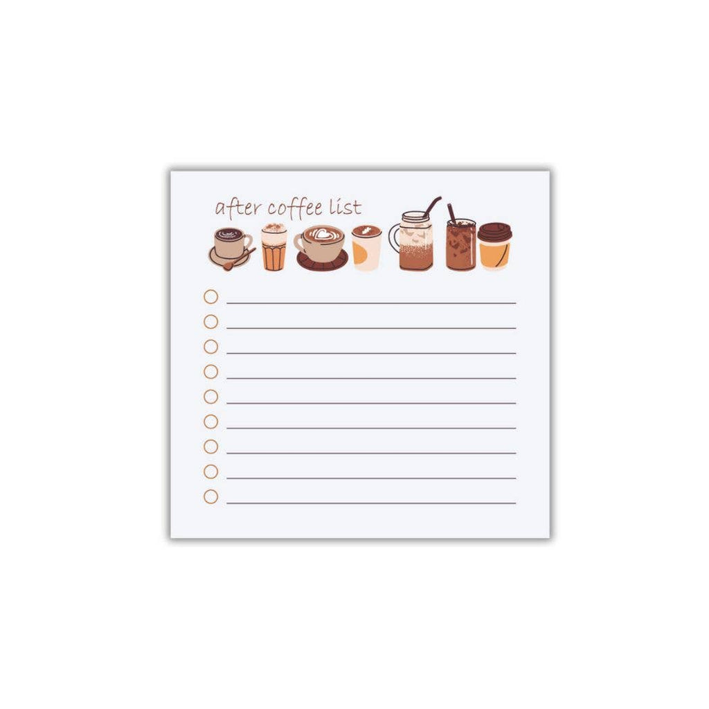 After Coffee Post-it® Note Pad -4x4 - Checklist sticky notes