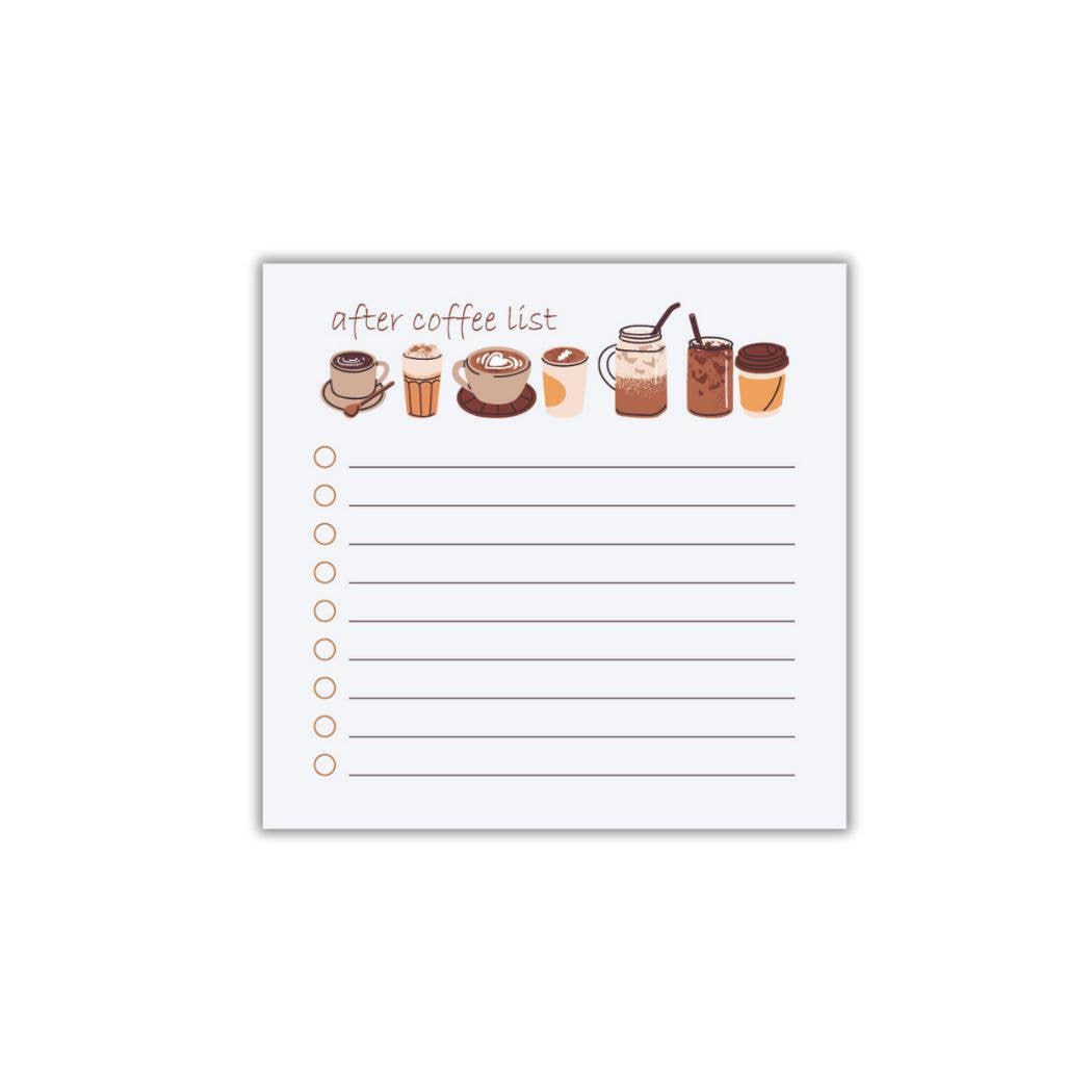 After Coffee Post-it® Note Pad -4x4 - Checklist sticky notes