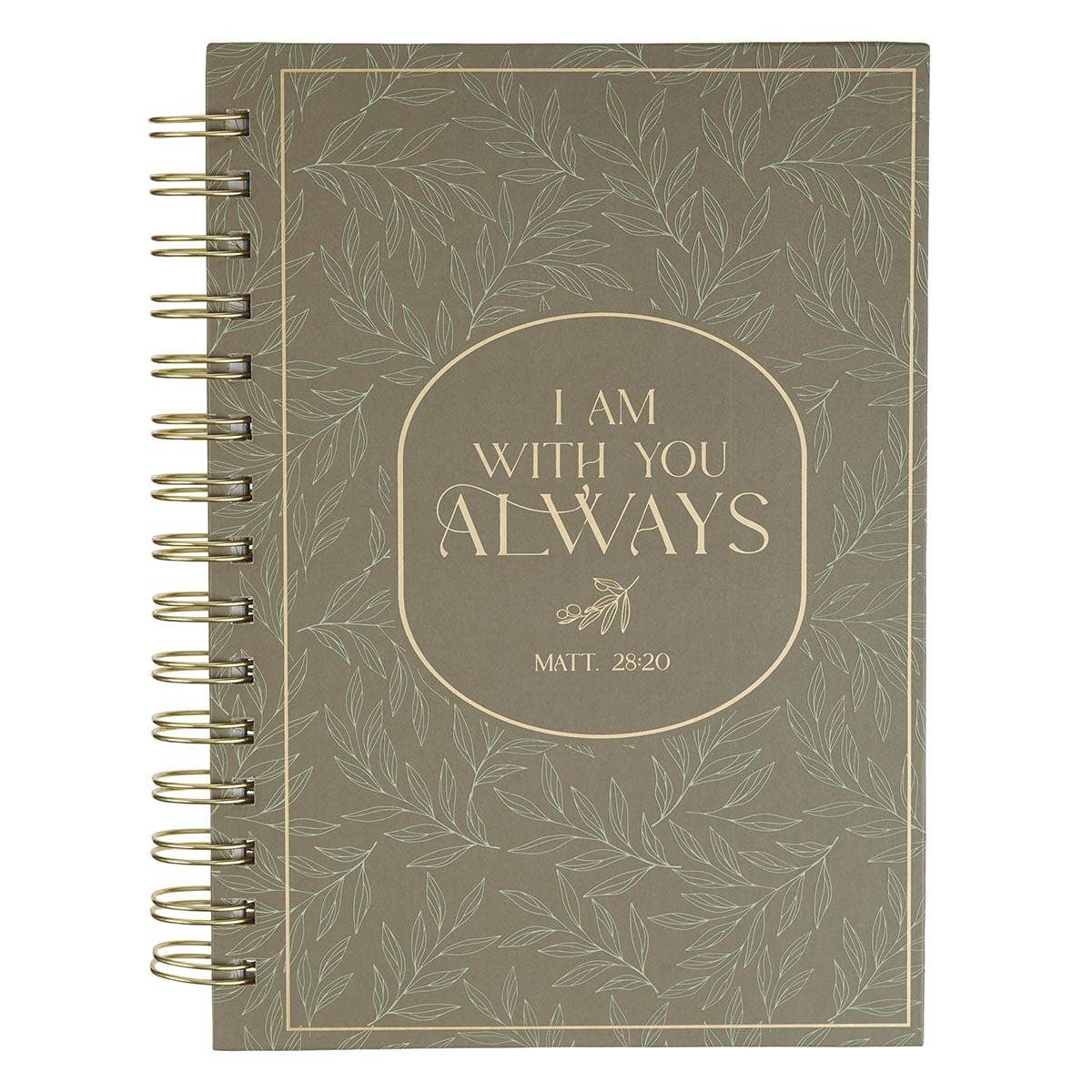 Journal Spiral Green I Am With You Always Matt. 28:20
