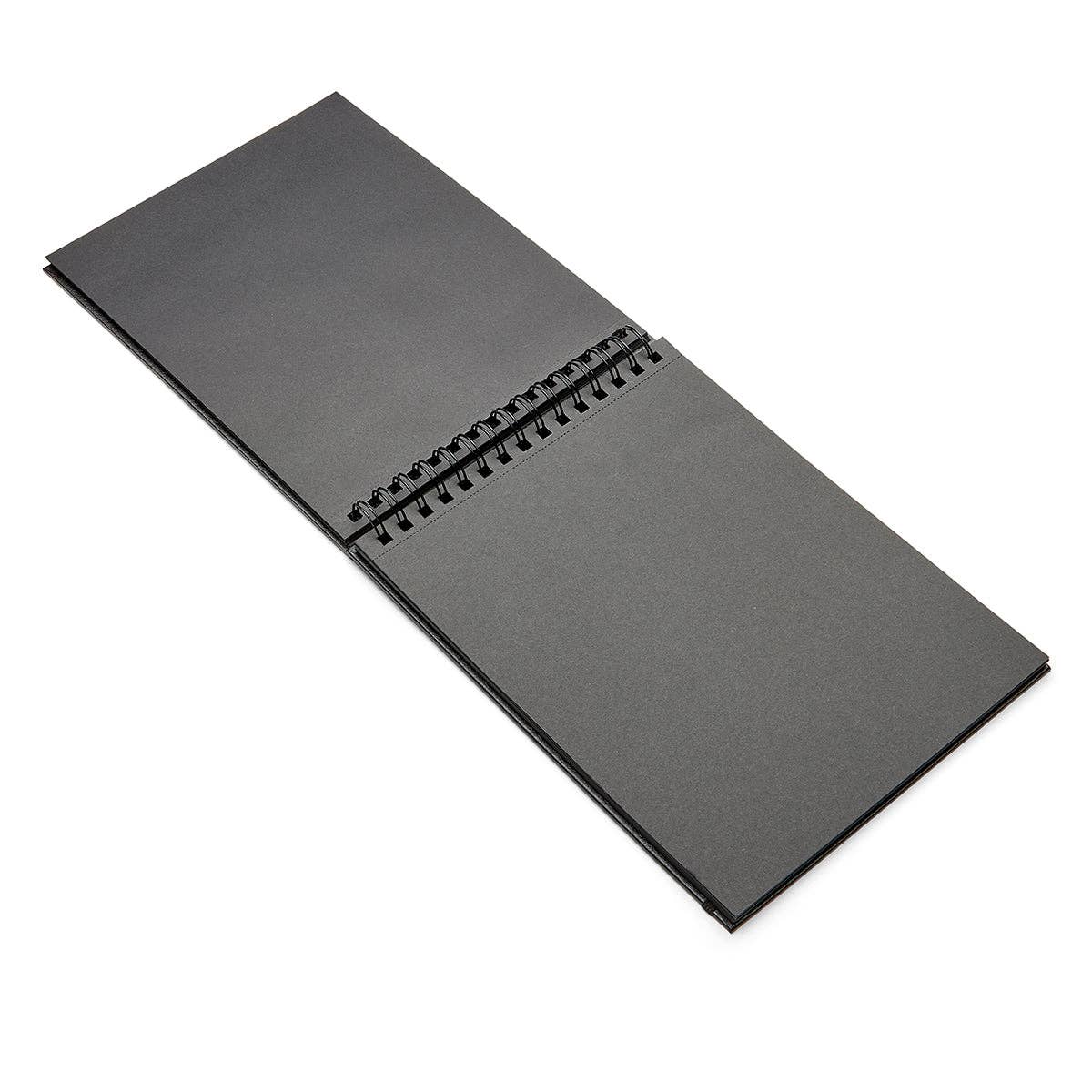 Black Paper Sketchbook - Top Spiral - 8" x 10.5" - 75 Sheets